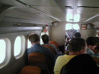 in the cabin of the twin otter